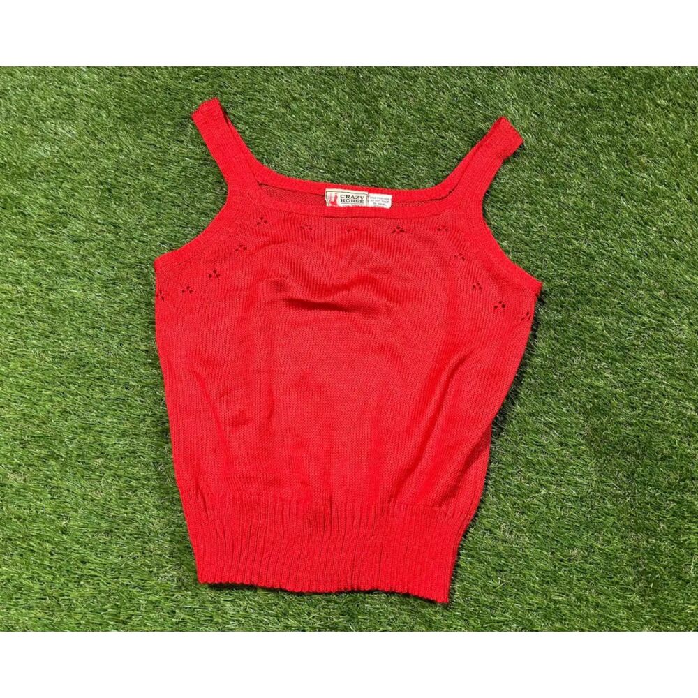 Crazy Horse Red Knit Tank Top Women’s Size Small